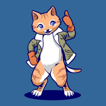 Cat Lovers Mascot Character Logo vector