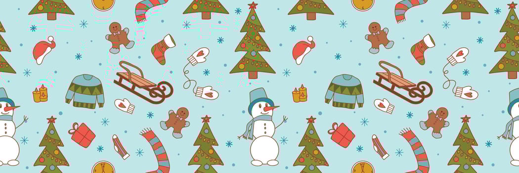 Seamless pattern of New Year elements. illustration. vector