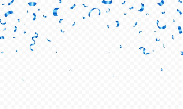Blue ribbon and confetti Can be separated from a background vector