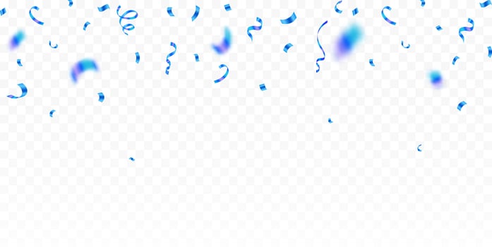 Abstract background party celebration blue confetti. Festive confetti decoration element. vector