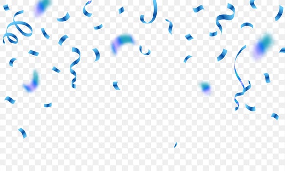 Falling shiny confetti isolated on white background, Blue confetti. celebration carnival ribbons. birthday, party, holiday, Celebration, gift, confetti, decoration, luxury, symbol, vector