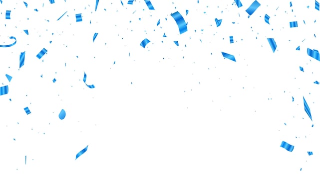 Blue confetti isolated on white background. confetti for festive decorations illustration. vector
