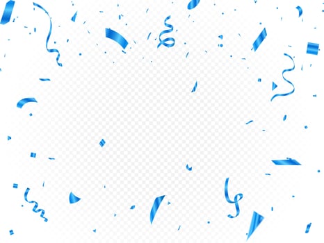 Blue confetti celebration background For parties and festivals on a transparent background that can be isolate vector