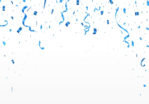 Luxury falling shiny blue confetti isolated on white background. illustration vector