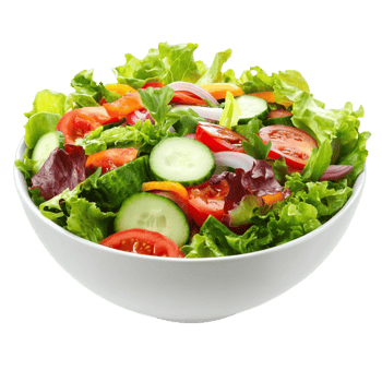 Fresh Mixed Vegetable Salad with Tomatoes, Lettuce, Cucumbers, on Transparent background AI-Generative png