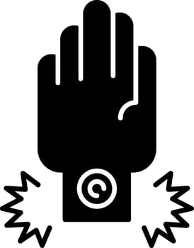 Wrist Injury Glyph Icon vector