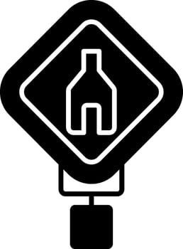 End Divided Highway Glyph Icon vector