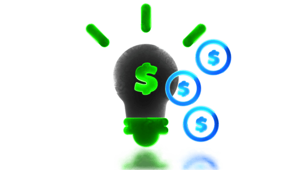 bright light bulb icon finance and investment png