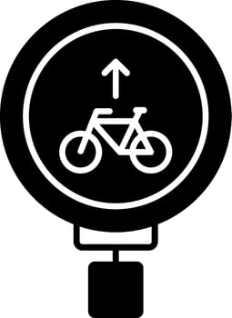 Bike Lane Glyph Icon vector