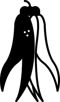 A black and white illustration of a pepper vector