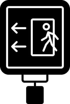 Left Exit Glyph Icon vector
