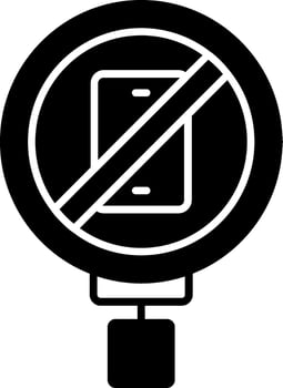 No Cellphone Glyph Icon vector