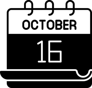 October 16 Icon vector