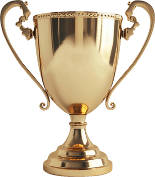 gold trophy cup on transparent background png
