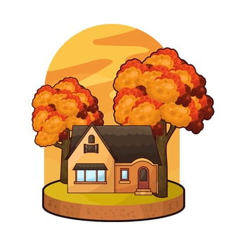 Autumnal Homestead illustration vector