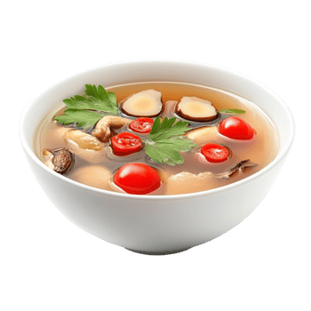 Chinese Soup with Mushrooms AI-Generative png