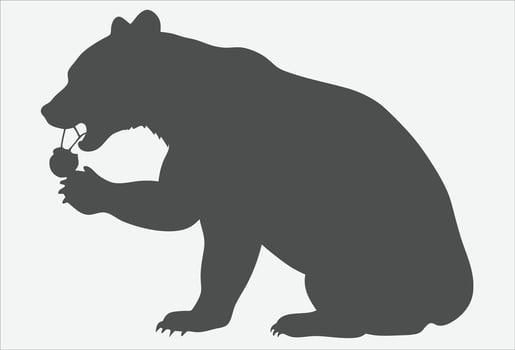 Bear Eating Silhouette vector