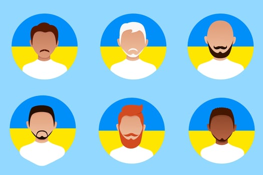 Collection of different men with beard and different hairstyles. Flat illustration vector