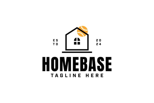 baseball bases and balls are like houses and the sun logo design collection with minimalist modern style for baseball sport club, tournament, t-shirt and merchandise designs vector
