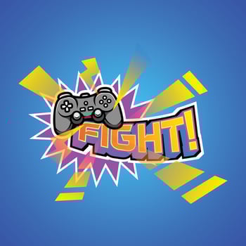 Gaming joystick console esport logo template vector