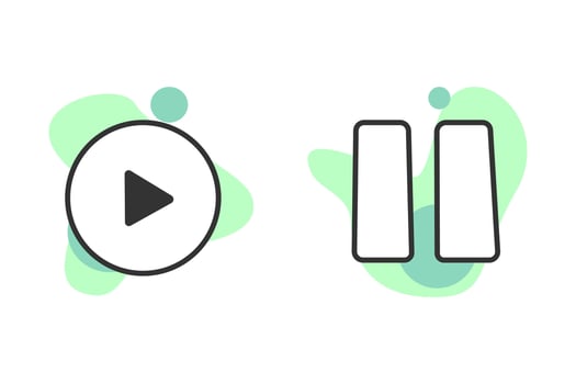 Set of Play and Pause on White Background vector