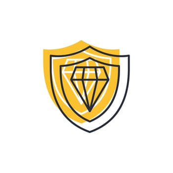 Jewelery Insurance icon illustration. Jewelery Insurance symbol isolated on white background vector