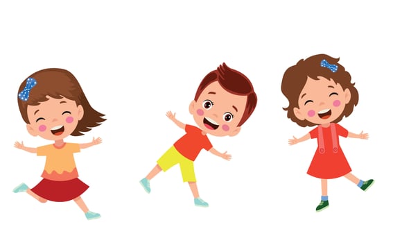illustration of students in different postures vector