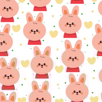 seamless pattern cartoon bunny. cute animal wallpaper for fabric print, gift wrap paper vector