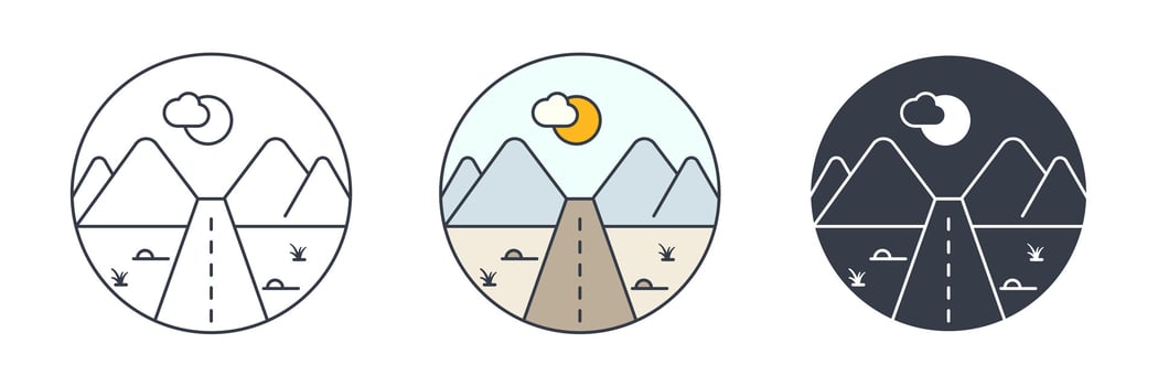 Pathway icon symbol illustration isolated on white background vector