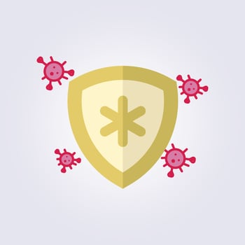Virus protection illustration design, virus prevention icon symbol vector