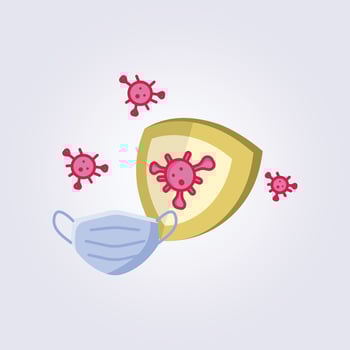 Corona mask illustration flat icon template graphic design vector