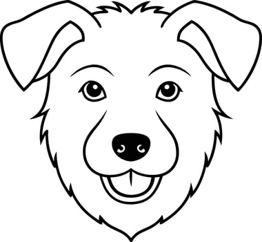 dog head line art vector