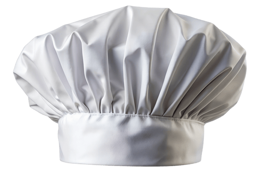Crisp white chef hat, transparent file png