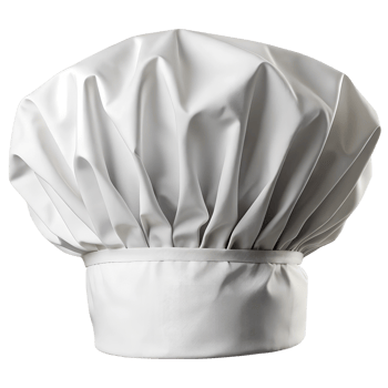 White chef hat, transparent file png