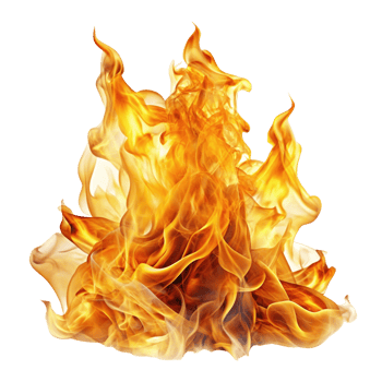 Fire on transparent background. png