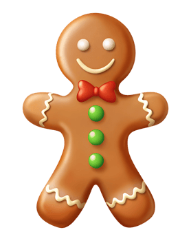Christmas gingerbread man for a festive look on a transparent background png