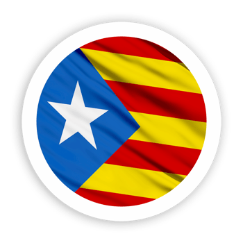 Catalonia Waving Flag with White Rounded Circle Frame png