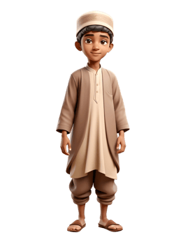 An animated character in a traditional arabian outfit png