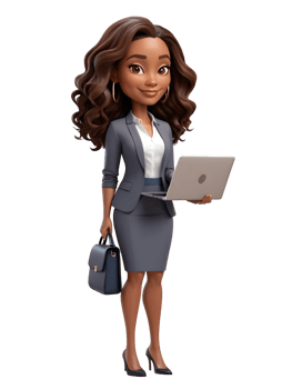 3d character of a business woman holding a laptop png