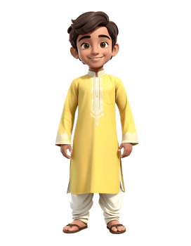 A cartoon boy in yellow clothing png