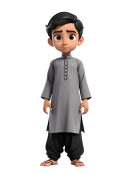 An animated boy in a traditional indian outfit png