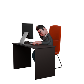 of Male Teacher. A Tired Looking Man at his Desk, With His Head Bowed and His Hands on The Keyboard. Classroom Leader png