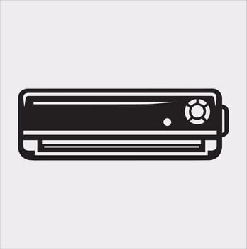 Sleek Air Conditioner Silhouette on a Bright Background vector