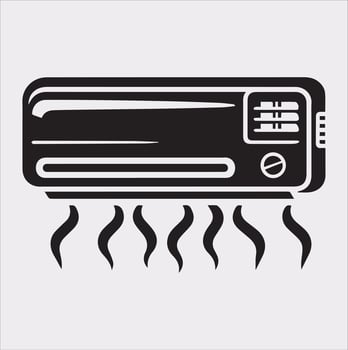 Professional-Grade Air Conditioner Silhouette Illustration vector