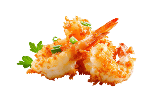 Fried Shrimp with Green Onions and Parsley png