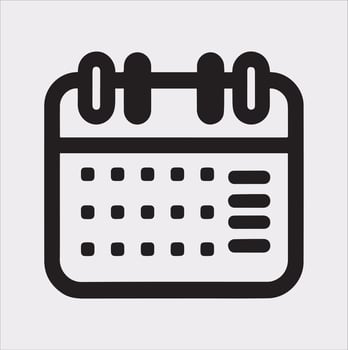 Simple Calendar Graphic Silhouette for Design Projects vector