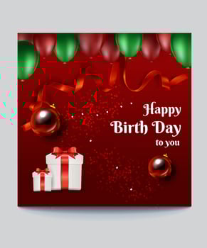 Happy Birthday Social Media Poster Design vector