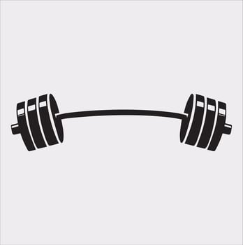 Black and White Dumbbell Holding Silhouette vector