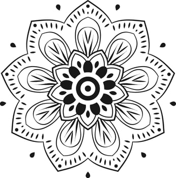 Decorative mandala on white background Circular Flower Mandala on White vector
