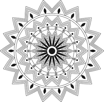 Decorative mandala on white background Circular Flower Mandala on White vector